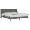 vidaXL Cadru de pat cu headboard Gri &icirc;nchis 193 x 203 cm Catifea
