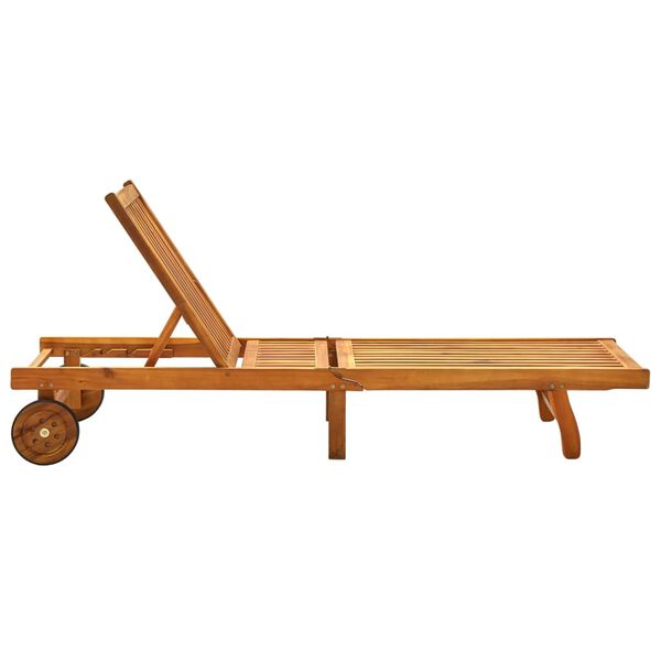 vidaXL Șezlong de plajă, lemn masiv de acacia