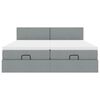 vidaXL Cadru de pat otoman cu saltele Gri deschis 160x200cm Material