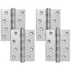 vidaXL Hinge 4 buc. 100 x 78 x 13 mm Argintiu Oțel