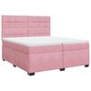 vidaXL Pat box spring cu saltea, roz, 200x200 cm, catifea