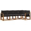 vidaXL Set de canapele de exterior cu pernă 5 pcs Natural și Negru