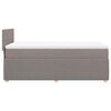 vidaXL Pat box spring cu saltea, gri taupe, 90x200 cm, textil