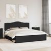 vidaXL Cadru de pat cu headboard Negru 180 x 200 cm Lemn de pin masiv