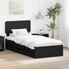 vidaXL Cadru de pat cu headboard Negru 100 x 200 cm Lemn prelucrat
