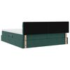 vidaXL Pat cu storage cu saltea cu headboard Verde &icirc;nchis 90 x 200 cm