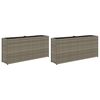 vidaXL Jardiniere grădină cu 2 ghivece 2 buc. gri 90x20x40cm poliratan