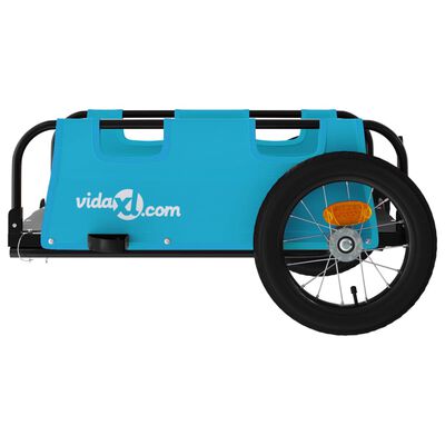 vidaXL Remorcă de bicicletă, albastru, textil oxford și fier