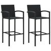 vidaXL Set mobilier de bar de grădină, 3 piese, negru