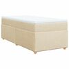vidaXL Pat box spring cu saltea, crem, 100x200 cm, textil