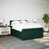 vidaXL Pat box spring cu saltea, verde &icirc;nchis, 140x200 cm, catifea