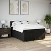 vidaXL Pat box spring cu saltea, negru, 140x200 cm, textil