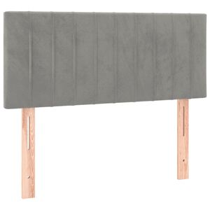 vidaXL Tăblie de pat, gri deschis, 90x5x78/88 cm, catifea
