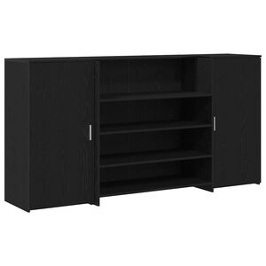 vidaXL Birou de recepție din stejar negru 200x50x103,5 cm, lemn stratificat