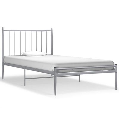 vidaXL Cadru de pat, gri, 100x200 cm, metal
