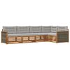 vidaXL Set de canapele de exterior 5 buc. Natural și gri deschis