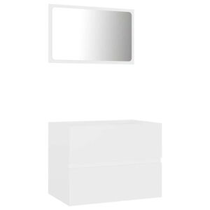 vidaXL Set mobilier de baie, 2 piese, alb, PAL