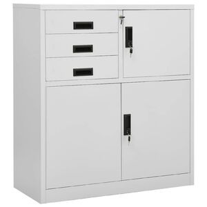 vidaXL Dulap de birou, gri deschis, 90x40x102 cm, oțel