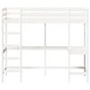 vidaXL Cadru pat supraetajat cu birou, alb, 75x190 cm, lemn masiv pin