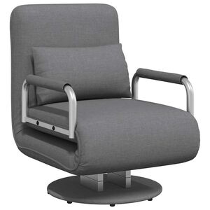 vidaXL Scaun pivotant și canapea extensibilă, gri &icirc;nchis, textil