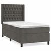 vidaXL Pat box spring cu saltea, gri &icirc;nchis, 90x200 cm, catifea