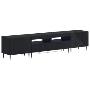 vidaXL Set de 3 piese pentru TV cu LED Negru Lemn prelucrat