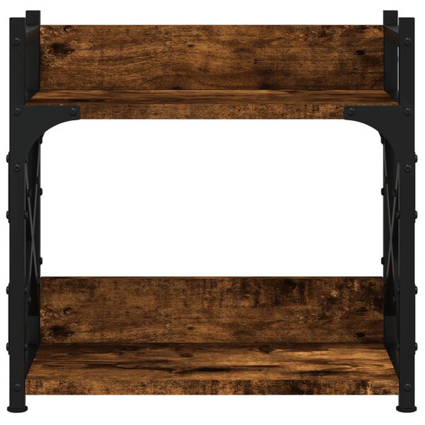 vidaXL Suport imprimantă 2 niveluri stejar fumuriu 40x20x40 cm lemn