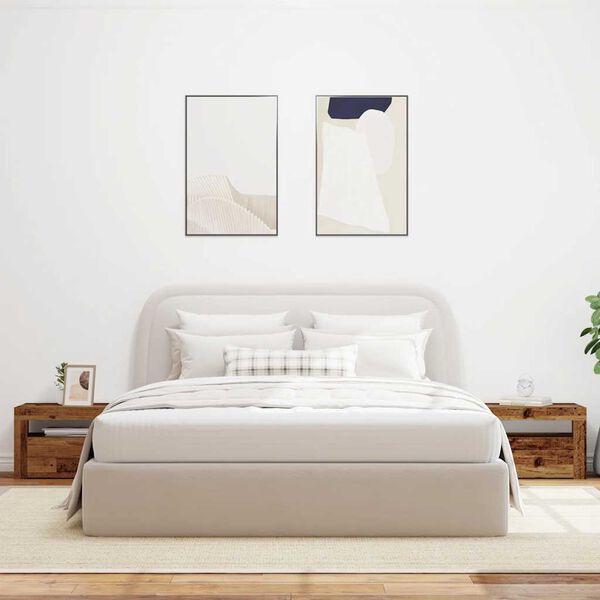 vidaXL Noptiere cu LED-uri, 2 buc., Lemn vechi, 60x35x40 cm