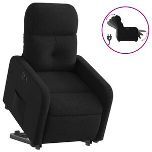 vidaXL Fotoliu electric rabatabil cu ridicare, negru, textil