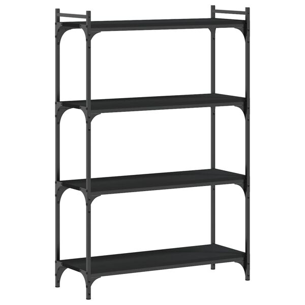 vidaXL Bibliotecă cu 4 niveluri, negru, 80x30x120 cm, lemn prelucrat