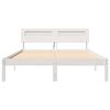 vidaXL Cadru de pat cu headboard Alb 120 x 190 cm Lemn de pin masiv