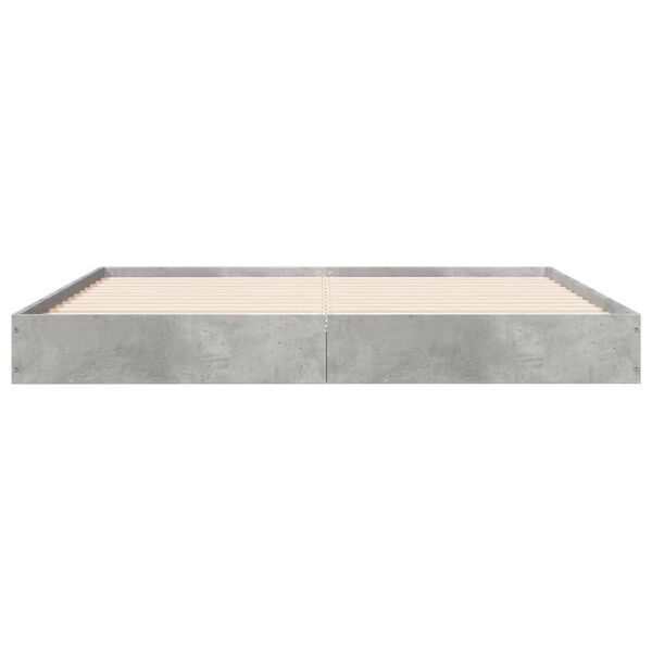 vidaXL Cadru de pat, gri beton, 160x200 cm, lemn prelucrat