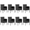 vidaXL Set mobilier de grădină, 9 piese, negru
