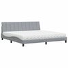 vidaXL Pat cu saltea, Hanko, gri deschis, 200x200 cm, textil