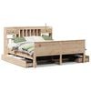 vidaXL Pat bibliotecă fără saltea maro ceruit 75x190 cm lemn masiv pin