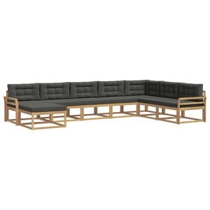 vidaXL Set de canapele de exterior 8 buc. Alb și antracit