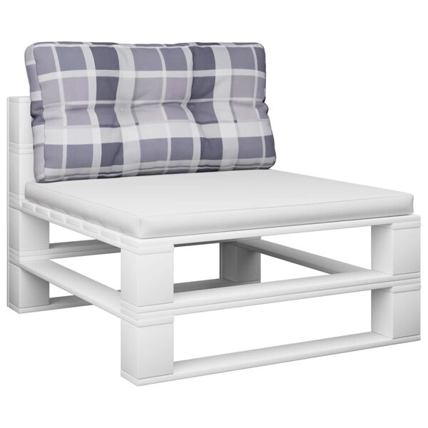 vidaXL Pernă de paleți, gri carouri, 70x40x12 cm, material textil