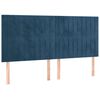vidaXL Pat box spring cu saltea, albastru &icirc;nchis, 180x200 cm, catifea