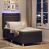 vidaXL Pat cu arcuri cu saltea cu headboard Maro 90 x 190 cm țesătură