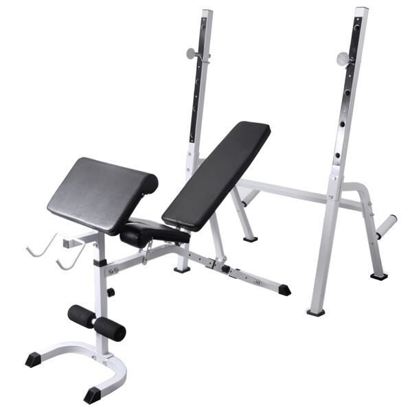 vidaXL Bancă fitness cu rastel greutăți, set de haltere/gantere, 90 kg