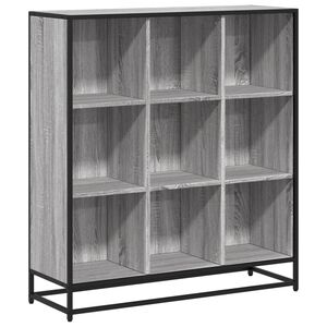 vidaXL Bibliotecă, gri sonoma, 97,5x33x107,5 cm, lemn prelucrat/metal