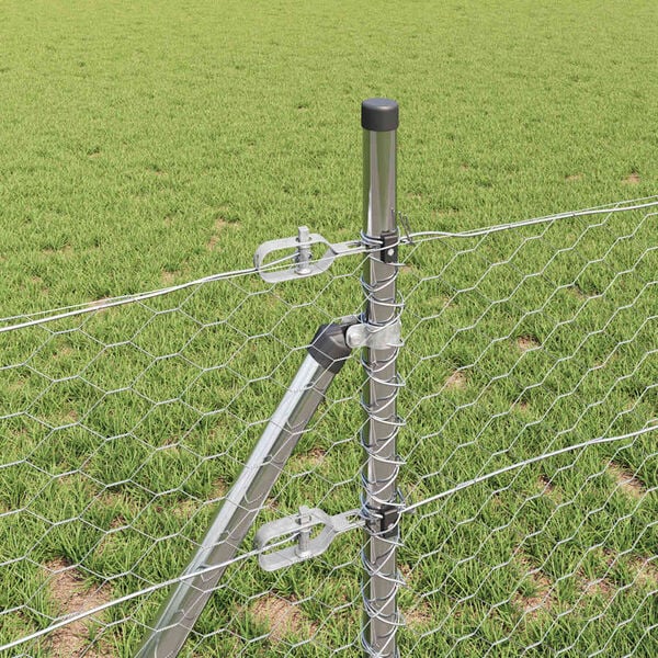 vidaXL St&acirc;lp de gard. Argintiu 10 x 0,4 m (plasă de 36 mm) Oțel