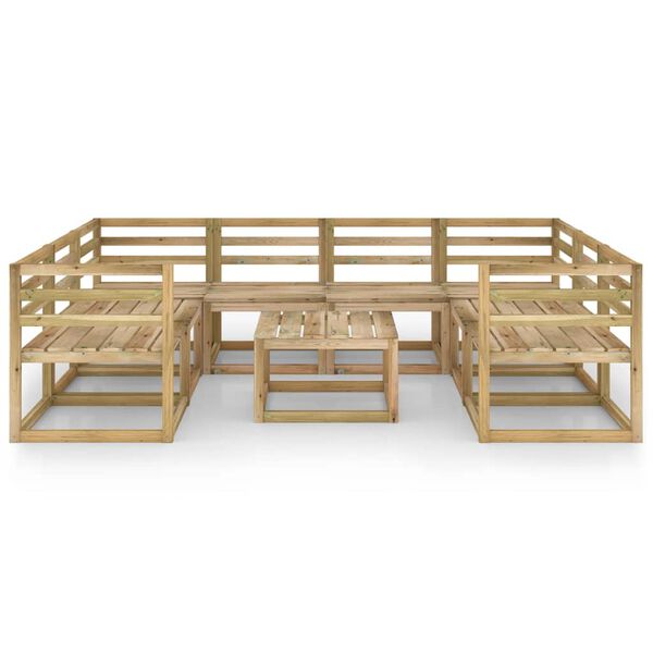 vidaXL Set mobilier de grădină, 9 piese, lemn de pin verde tratat