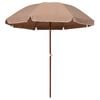 vidaXL Umbrelă de soare de grădină, stâlp din oțel, taupe, 240 cm