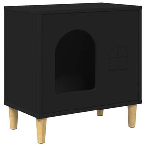 vidaXL Casa pentru pisici Negru 51 x 30 x 52 cm Lemn compozit