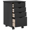 vidaXL Cabinet mobil cu roata Gri 34 x 39 x 56 cm Lemn de pin masiv