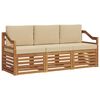 vidaXL Seturi de canapele 3 buc. Natural și Bej Lemn Solid de Acacia