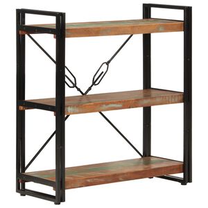vidaXL Bibliotecă cu 3 niveluri, 77x30x80 cm, lemn masiv reciclat/fier