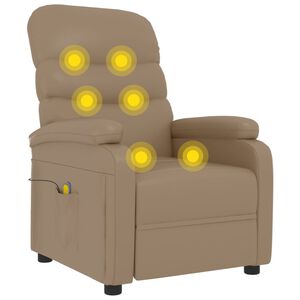 vidaXL Fotoliu de masaj rabatabil, cappuccino, piele ecologică