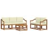 vidaXL Set de canapele de exterior cu pernă 6 pcs Natural și Crem